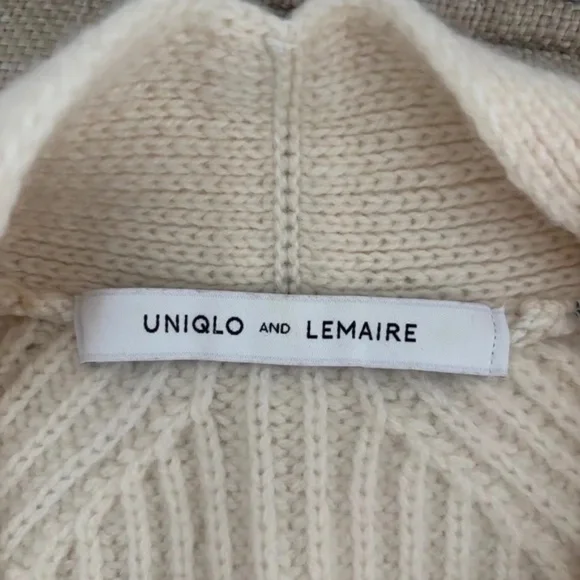 Uniqlo x Lemaire F/W 2015 100% Wool Knitted Cardigan Cream Size Large - Picture 4 of 7